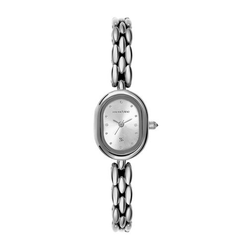 Relógio Feminino Analógico Oval Minimalista Prata