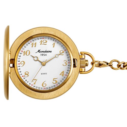 Relógio de Bolso Masculino Dourado com Abertura Automática