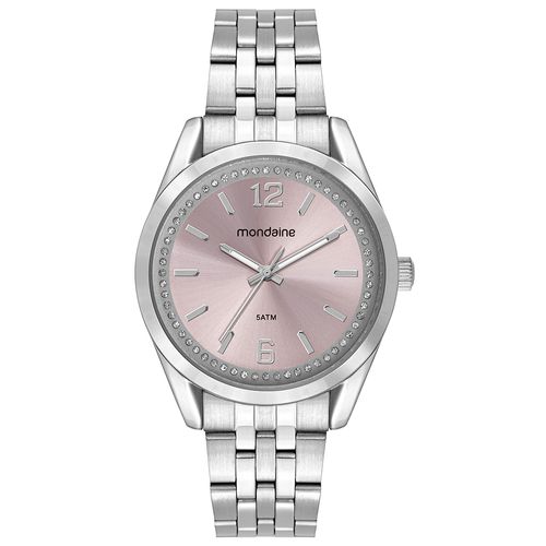 Relógio Feminino Roxo Cristais e Numeração Completa