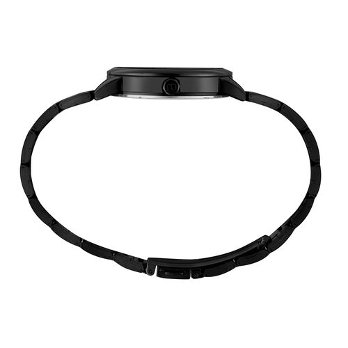Relógio Feminino Black Aço Escovado Numeração Completa