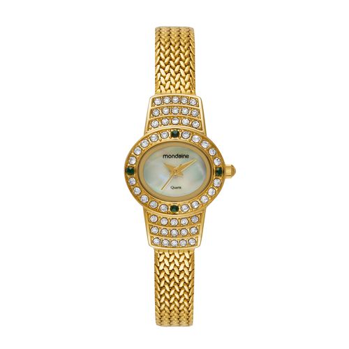 Relógio Feminino Madrepérola Dourado Oval