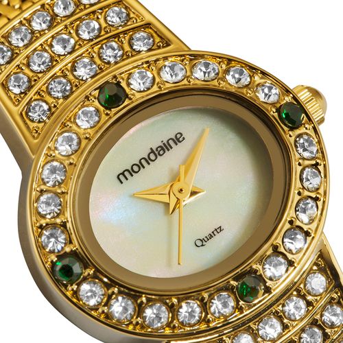 Relógio Feminino Madrepérola Dourado Oval