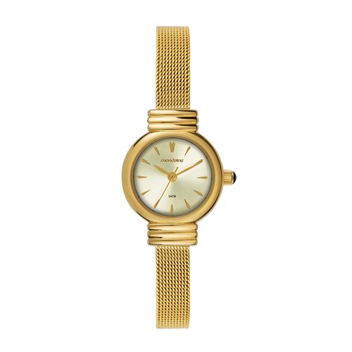 Relógio Feminino Dourado Malha de Aço