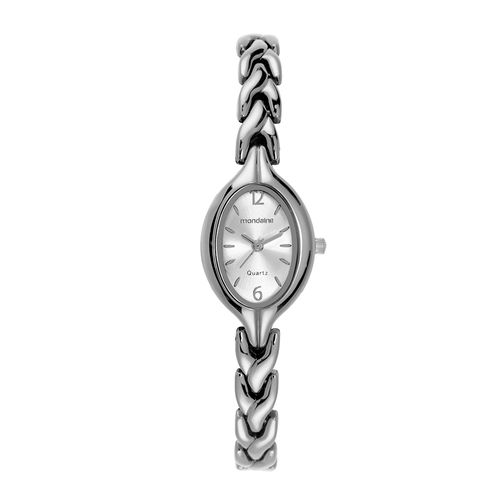 Relógio Feminino Prata Vintage Oval