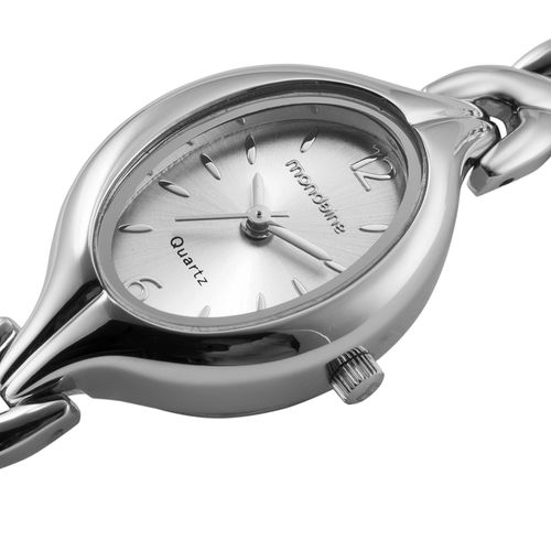 Relógio Feminino Prata Vintage Oval