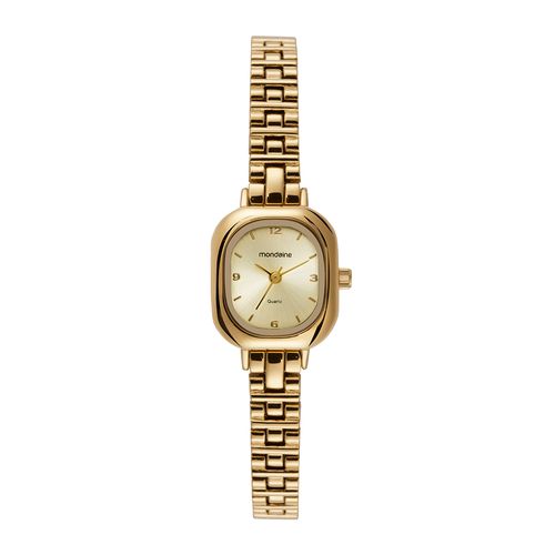 Relógio Feminino Dourado Retangular Clássico