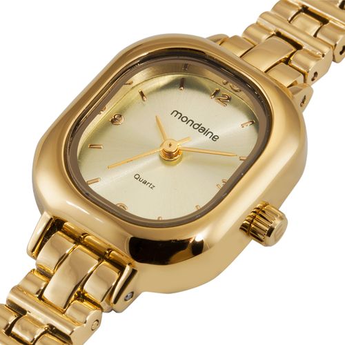Relógio Feminino Dourado Retangular Clássico