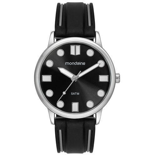 Relógio Masculino Analógico Preto Esportivo Silicone Bicolor