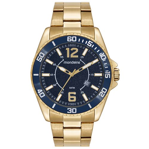 Relógio Masculino Dourado com Mostrador Texturizado