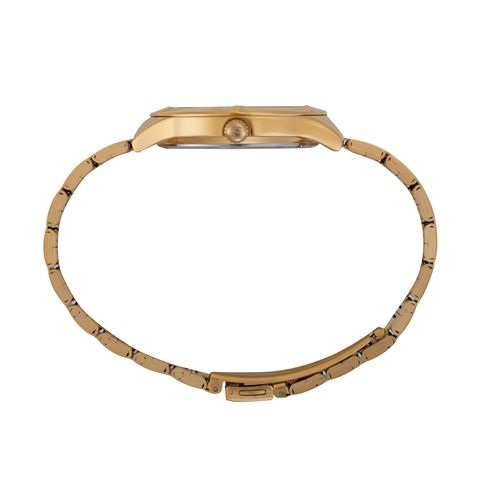 Relógio Feminino Dourado Marcações com Pedras