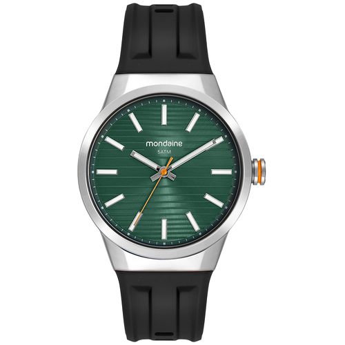 Relógio Masculino Analógico Verde com Silicone Preto