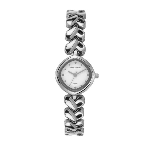 Relógio Feminino Prata com Pulseira de Coração