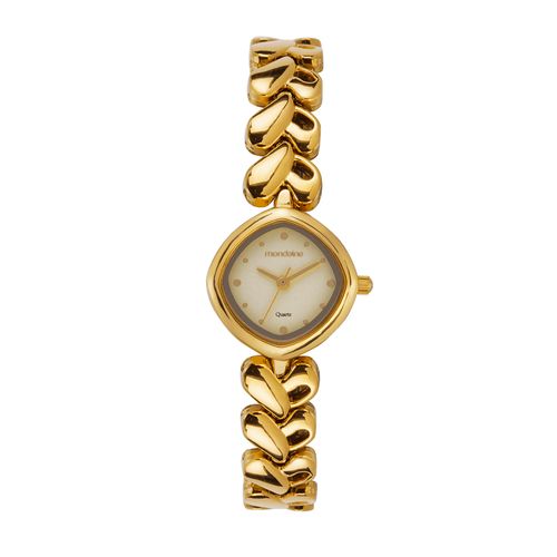 Relógio Feminino Dourado com Pulseira de Coração