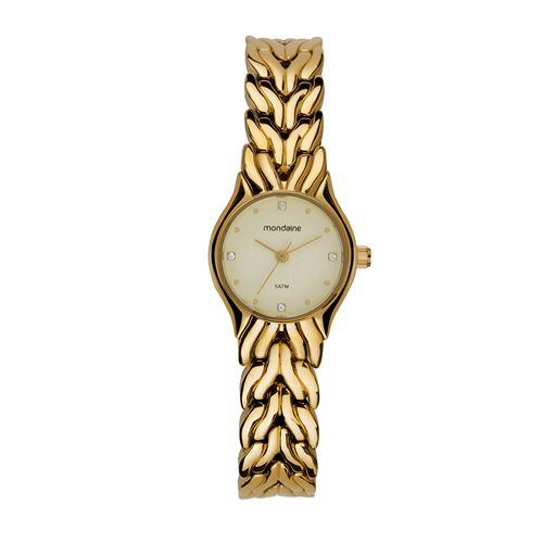 Relógio Feminino Dourado com Pulseira Moderna