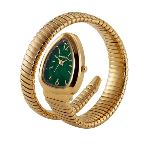 Relógio Feminino Serpens Dourado Pulseira Dupla