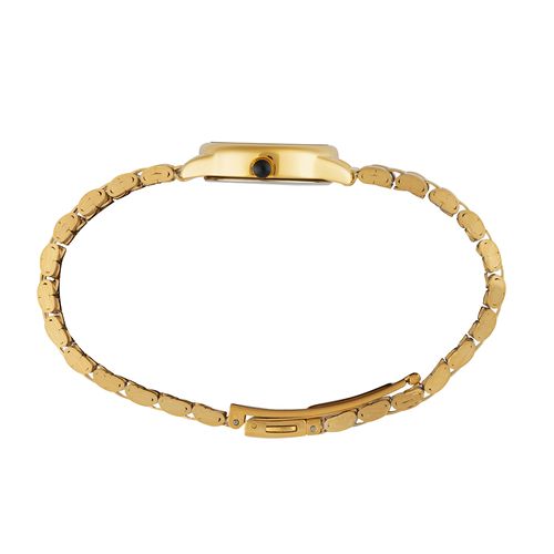 Relógio Feminino Oval Dourado Textura Metálica