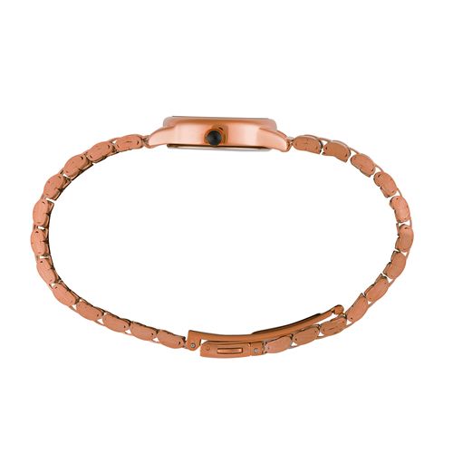 Relógio Feminino Oval Rosé Textura Metálica