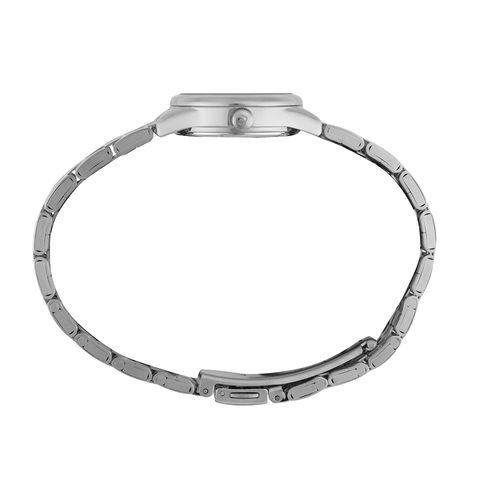 Relógio Feminino Prata Cristais Baguete