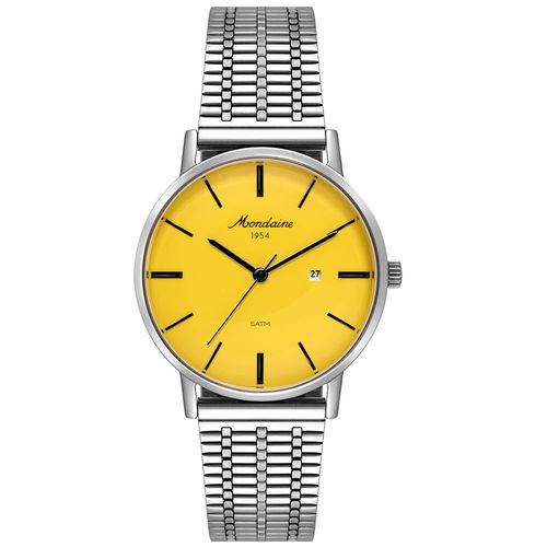 Relógio Masculino Prata Retrô Mostrador Esmaltado