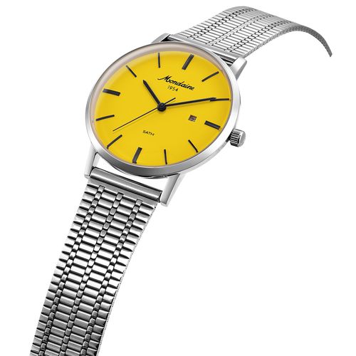 Relógio Masculino Prata Retrô Mostrador Esmaltado