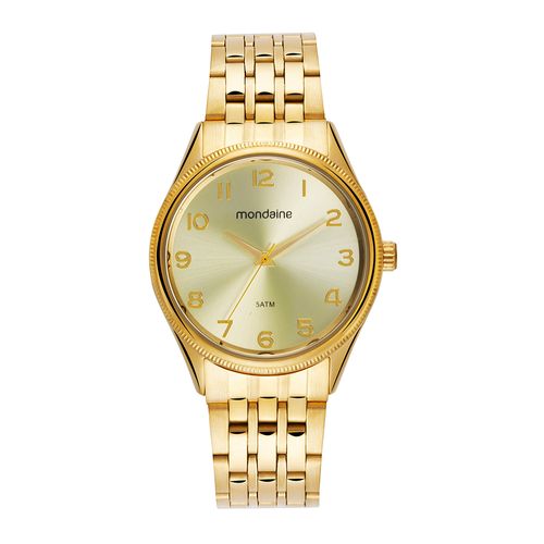 Relógio Feminino Numeração Completa Dourado