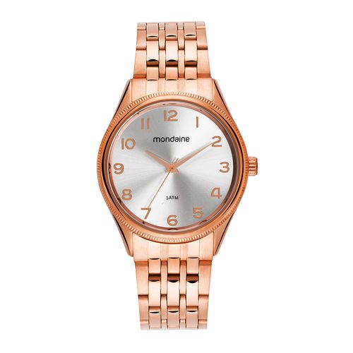 Relógio Feminino Numeração Completa Rose Gold