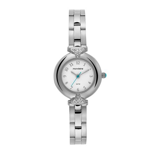 Relógio Feminino Cristais Prata