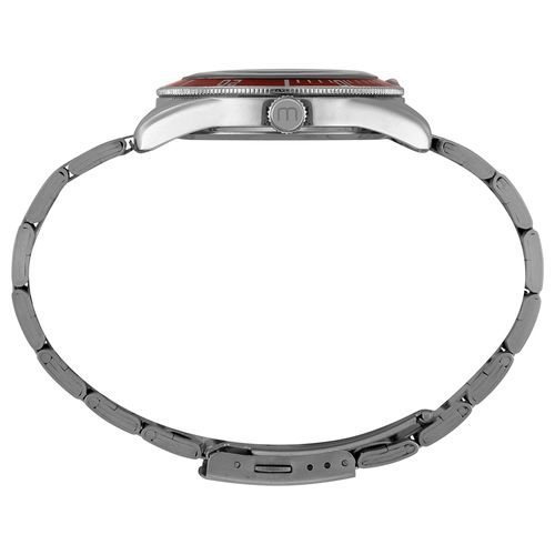 Relógio Masculino Vidro Dome Mostrador Vermelho