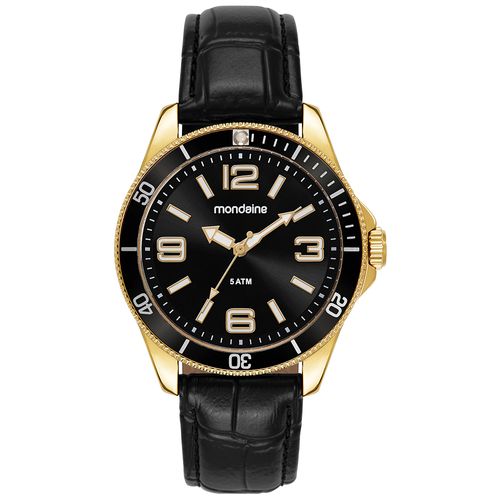 Relógio Masculino Analógico Silicone Dourado