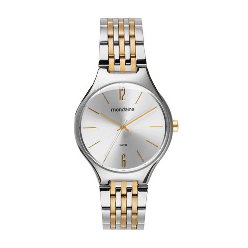 Relógio Feminino Semi Slim Abaulado Bicolor