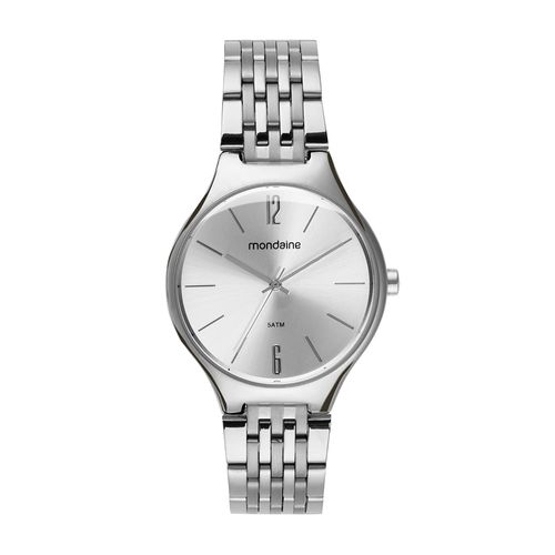 Relógio Feminino Semi Slim Abaulado Prata