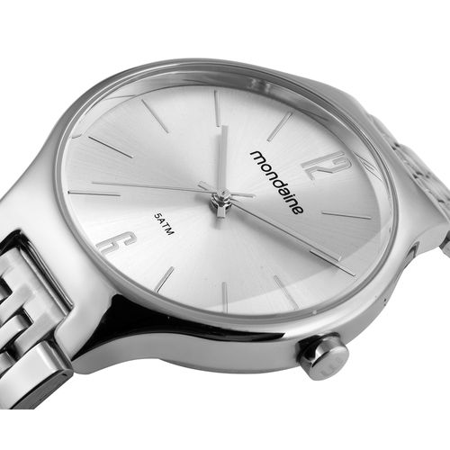 Relógio Feminino Semi Slim Abaulado Prata