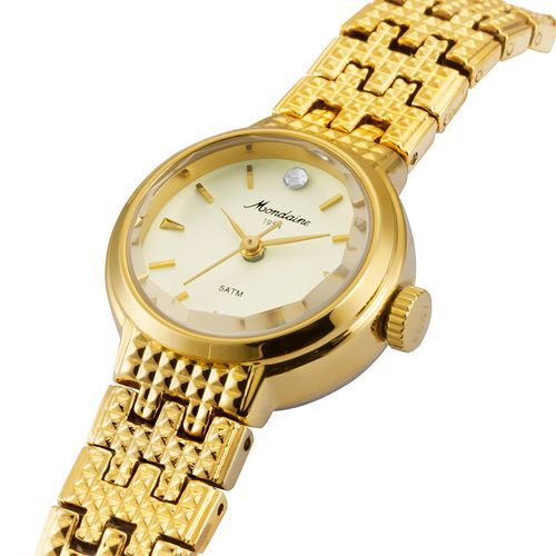 Relógio Feminino Vintage Cristais Dourado