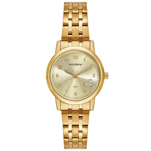 Kit Relógio Feminino Dourado Tema Cachorro Com Pulseira