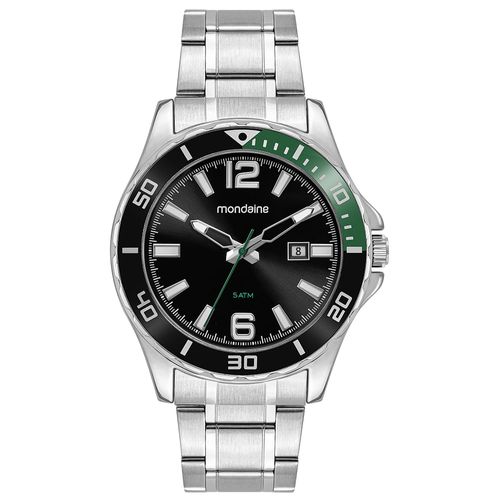 Relógio Masculino Com Calendário detalhe Verde