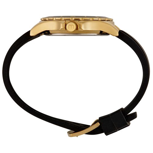 Relógio Masculino Bisel Dourado Pulseira Silicone