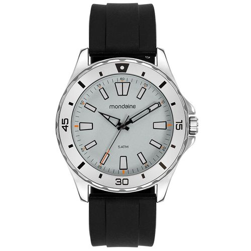 Relógio Masculino Bisel Cinza Pulseira em Silicone