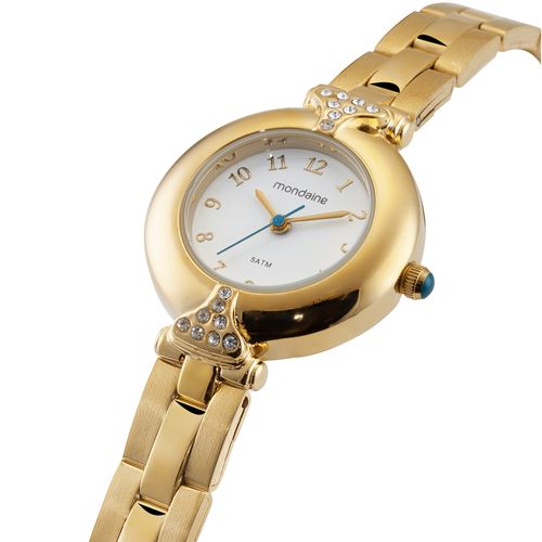 Relógio Feminino Cristais Dourado