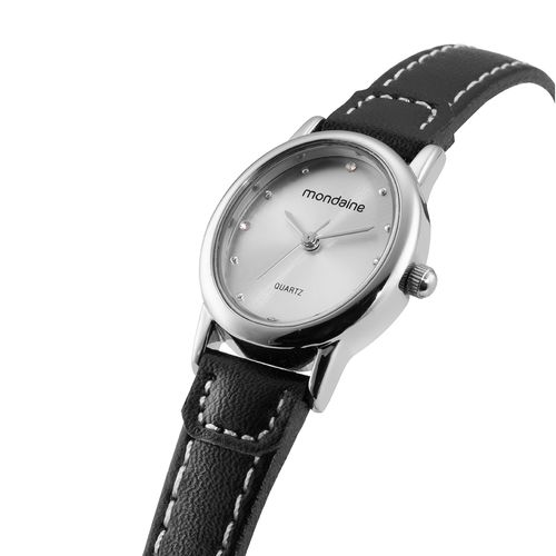 Relógio Feminino Oval Cristais Preto