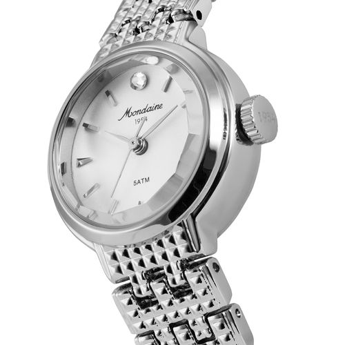 Relógio Feminino Vintage Cristais Prata