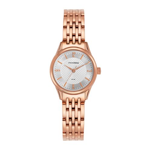 Relógio Feminino Aço Rose Gold Mostrador Textura