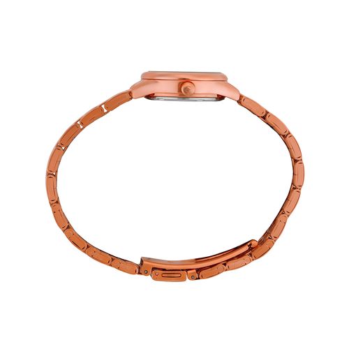 Relógio Feminino Aço Rose Gold Mostrador Textura