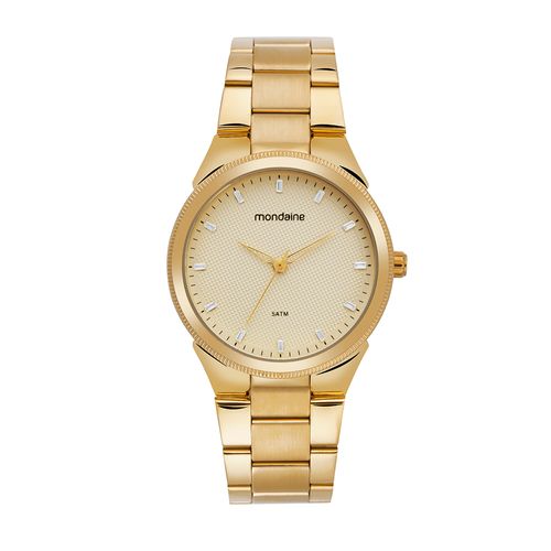 Relogio Feminino Pedras Baguete Dourado