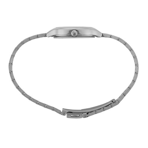 Relogio Feminino Retangular Slim Prata