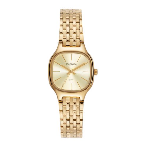 Relogio Feminino Retangular Slim Dourado