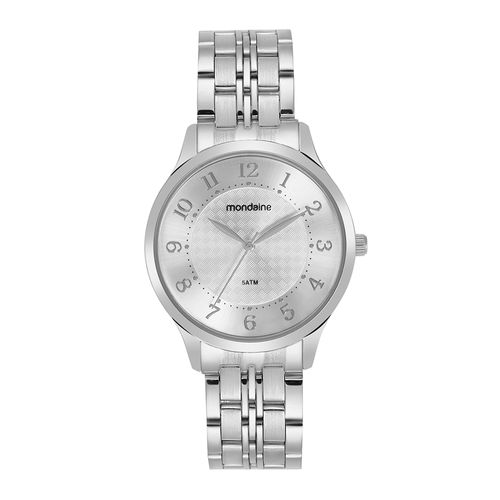 Relogio Feminino Prata Numeração Completa