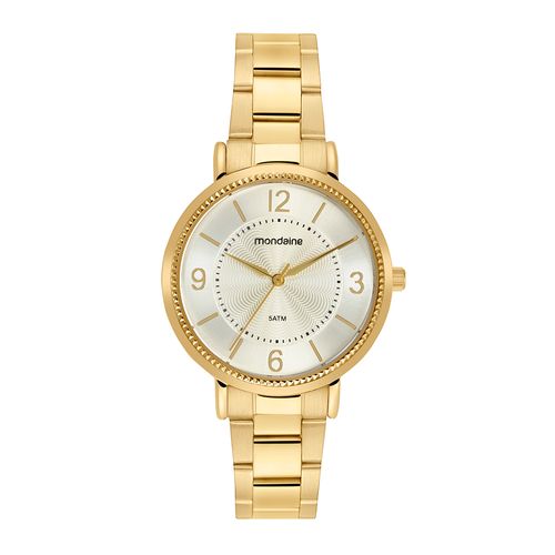 Relogio Feminino Dourado Texturizado