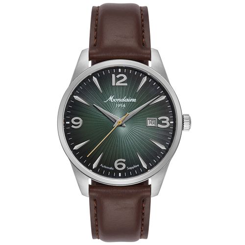 Relógio Masculino Automático Date Verde Pulseira Couro