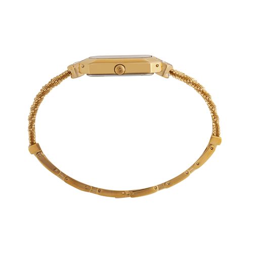 Relógio Feminino Retangular Estilo Joia Dourado