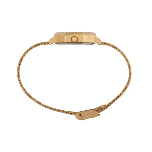 Relógio Feminino Octogonal Malha De Aço Verde